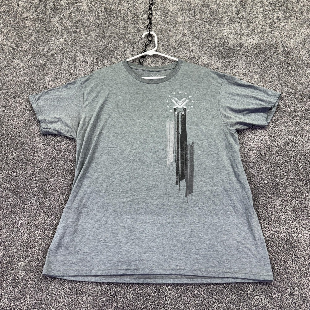 Vortex Shirt Mens XL Gray Short Sleeve Logo Graphic Tee Tagless Outdoor Casual